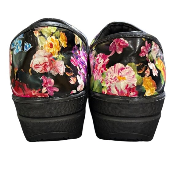 Comfort Trendz Black Floral Clogs Size 7 - Picture 4 of 12